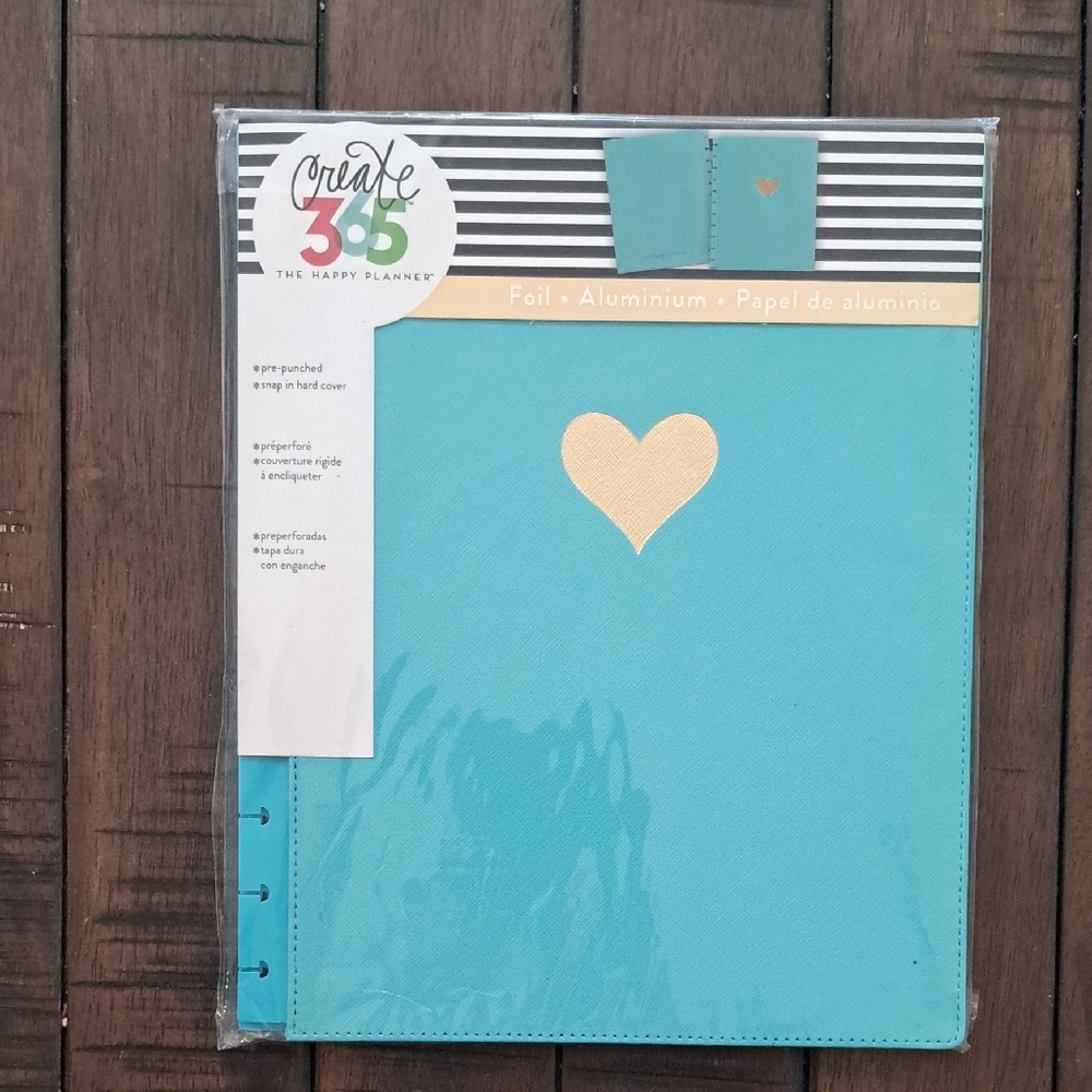 Big Happy Planner Teal Snap In Hard Cover NWT